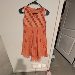 Charming Orange Kids Dress with Red Accents